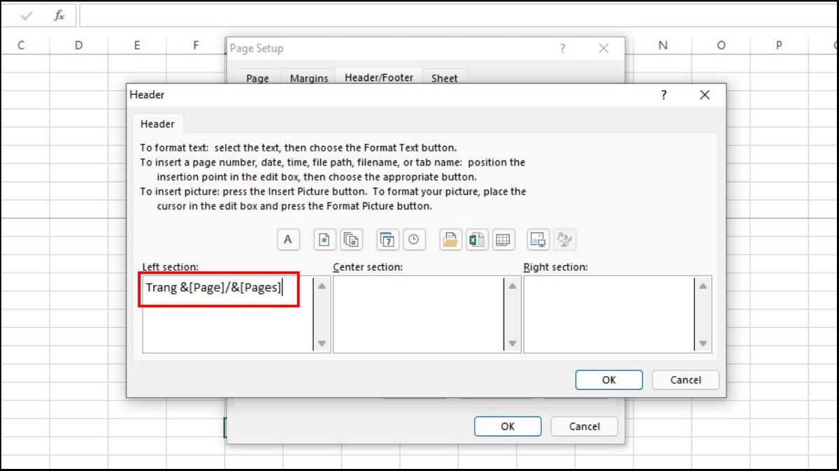Số trang không đánh được theo dạng X/Y