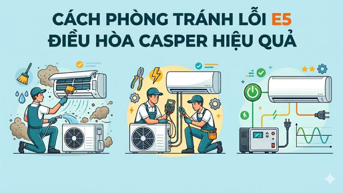 Cách phòng tránh lỗi E5 điều hòa Casper hiệu quả