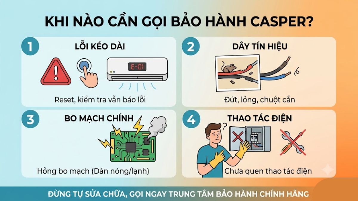 Khi nào nên liên hệ trung tâm bảo hành Casper?