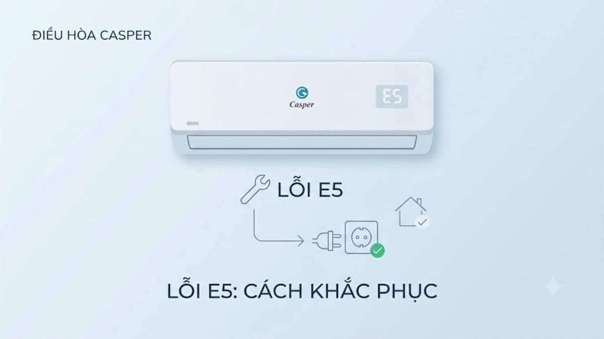 Tại sao điều hòa Casper báo lỗi E5? Cách khắc phục đơn giản tại nhà