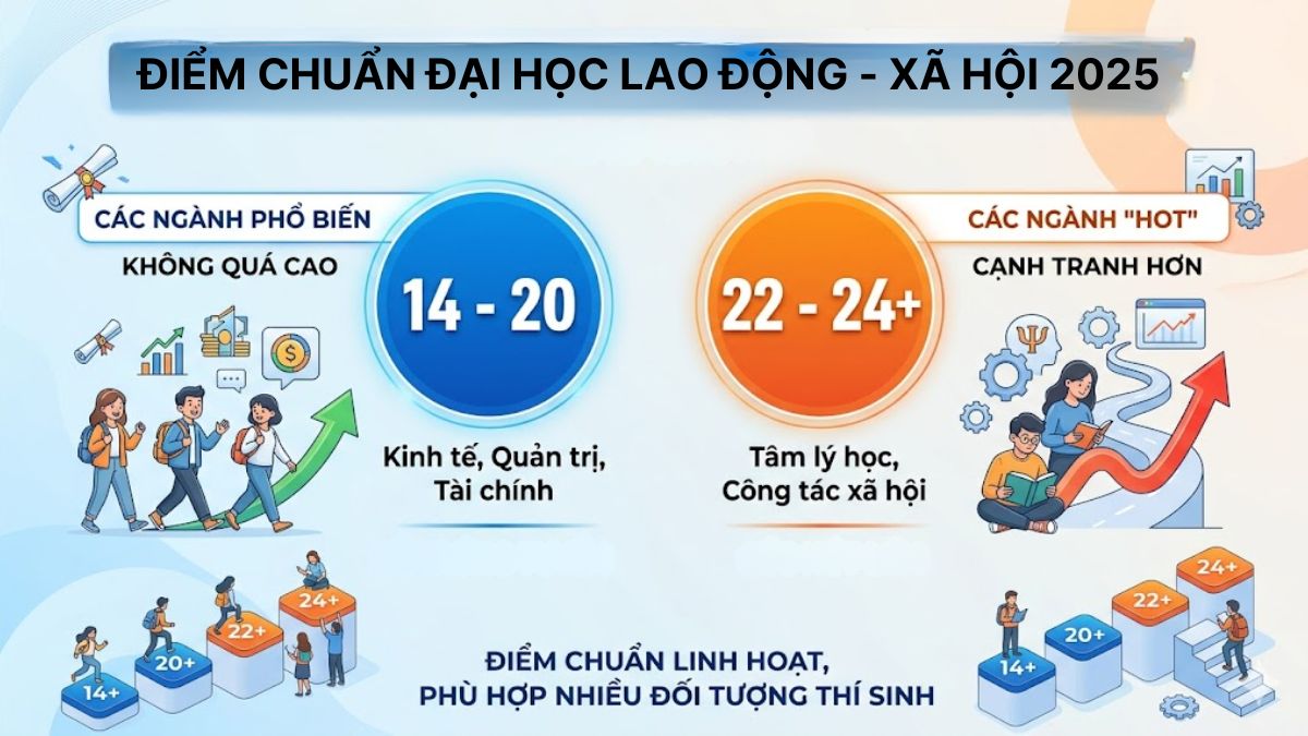 Điểm chuẩn Đại học Lao động - Xã Hội năm 2025 có cao không?