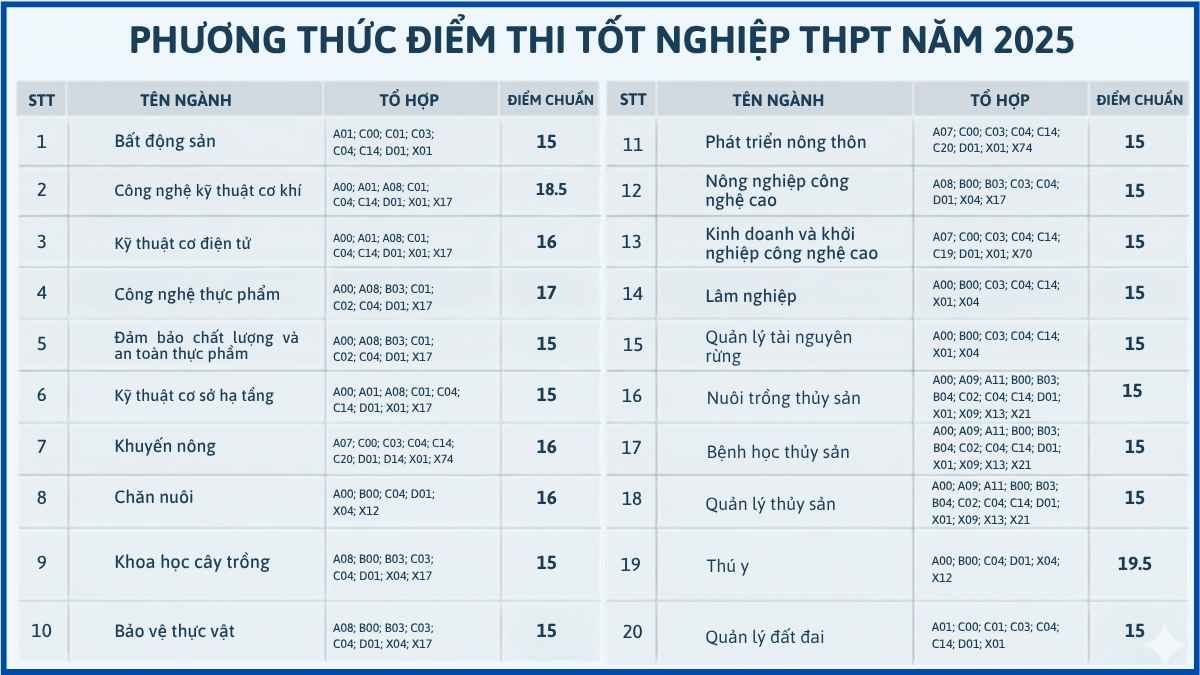 Tổng quan điểm chuẩn theo điểm tốt nghiệp THPT