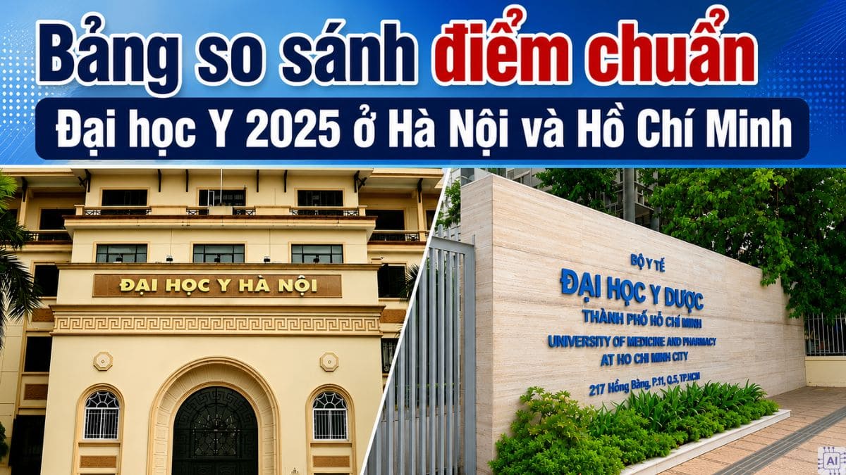 Bảng so sánh điểm chuẩn Đại học Y 2025 ở Hà Nội và Hồ Chí Minh