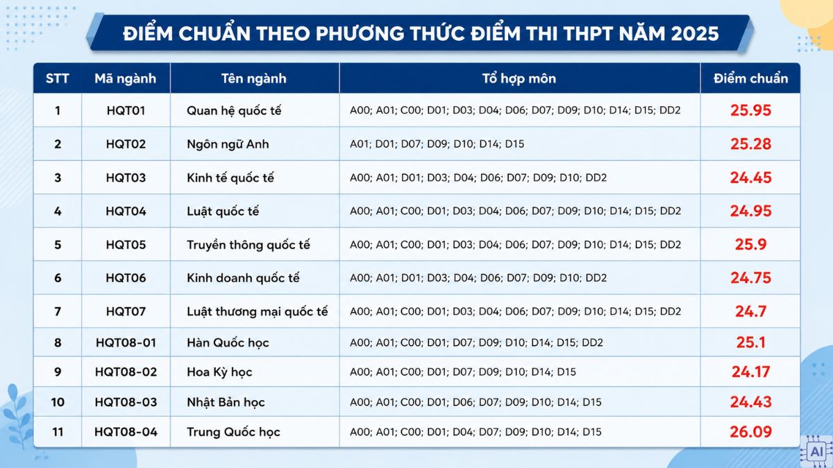 Điểm chuẩn THPT DAV 2025
