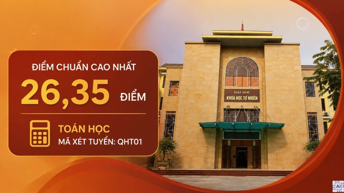 Điểm chuẩn HUS 2026 cao nhất là 26,35 điểm