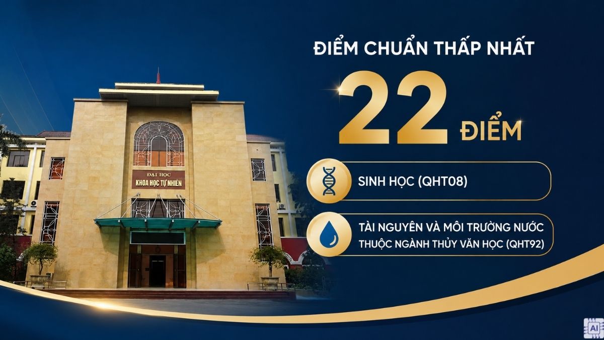 Điểm chuẩn thấp nhấp của trường Đại học Khoa học tự nhiên ĐHQG Hà Nội 2026