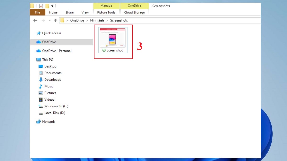 Tìm ảnh chụp màn hình trong các thư mục đồng bộ đám mây