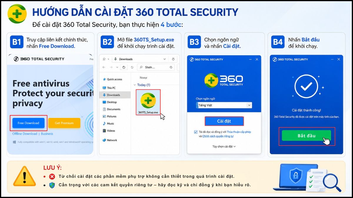 Hướng dẫn tải và cài đặt 360 Total Security chi tiết