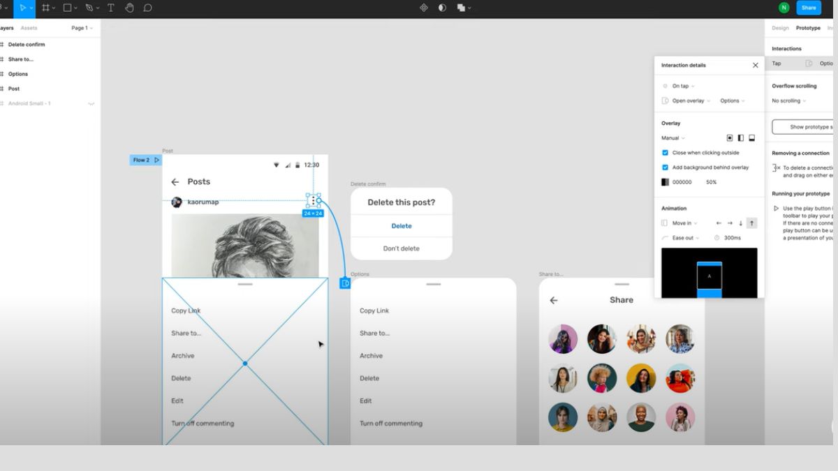 Sử dụng Overlays cho Pop-up/Modal khi thiết kế Figma