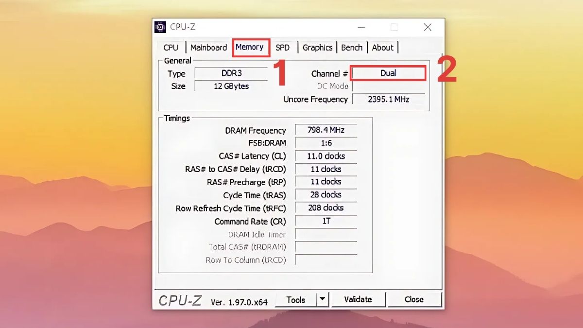 Sử dụng CPU-Z để kiểm tra Dual Channel đã chạy chưa