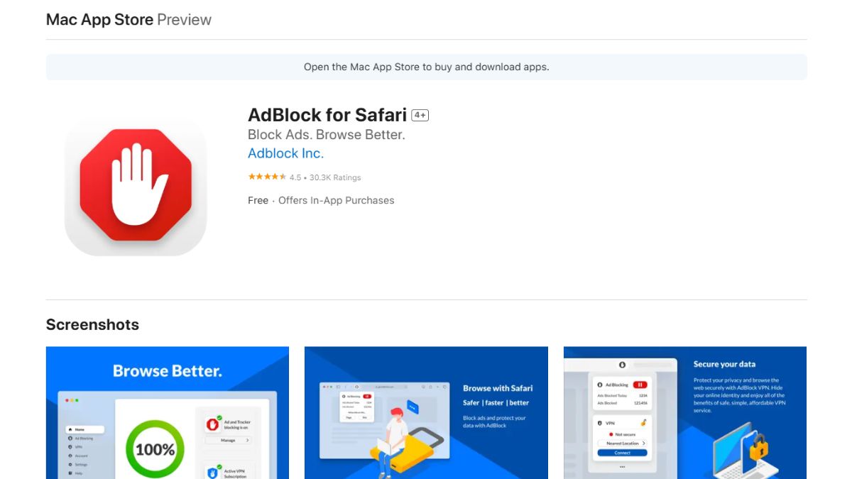 Extension Safari Ad Blocker (Chặn quảng cáo)