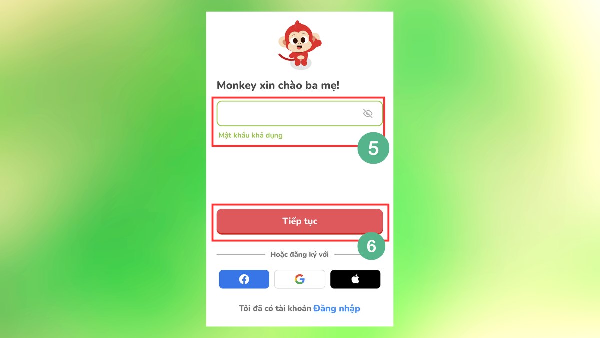 Hướng dẫn đăng ký tài khoản Monkey Junior