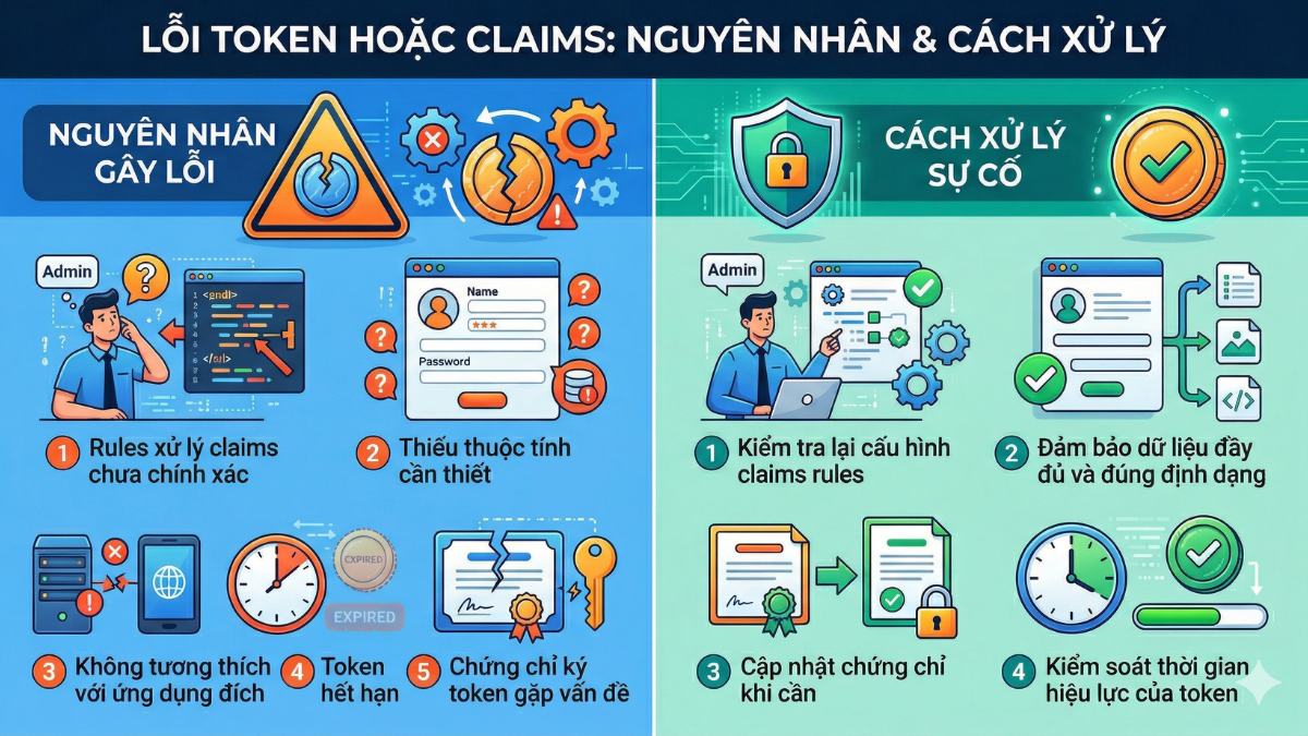 Lỗi token hoặc claims