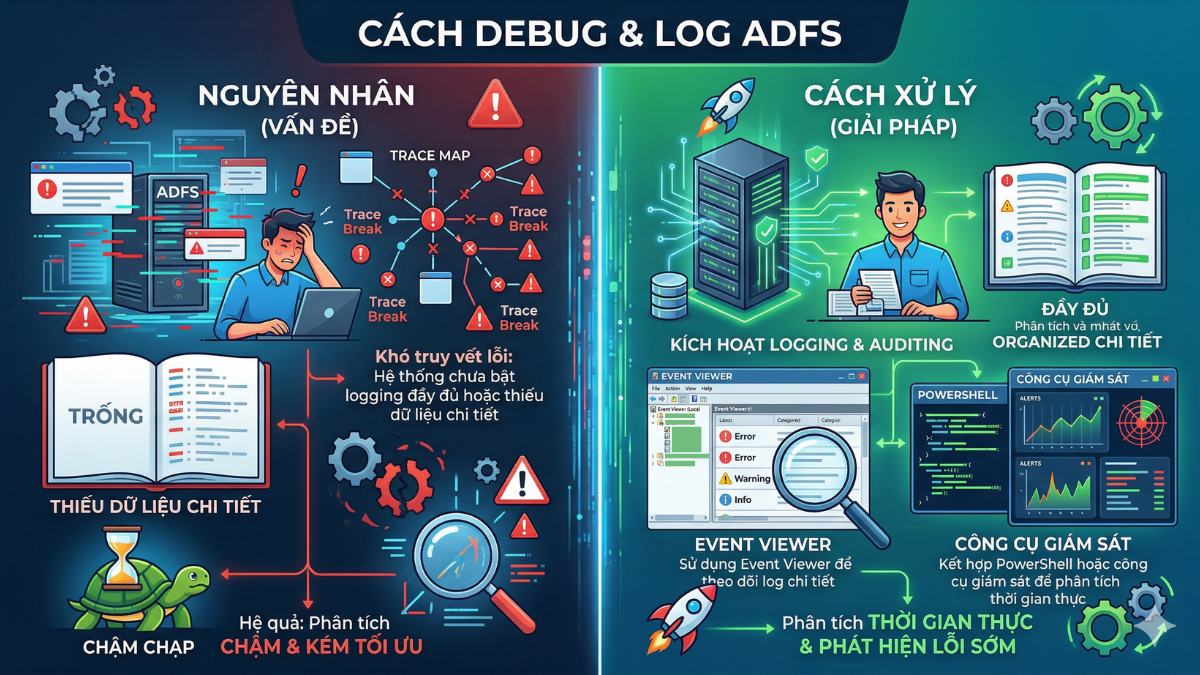 Cách debug & log ADFS