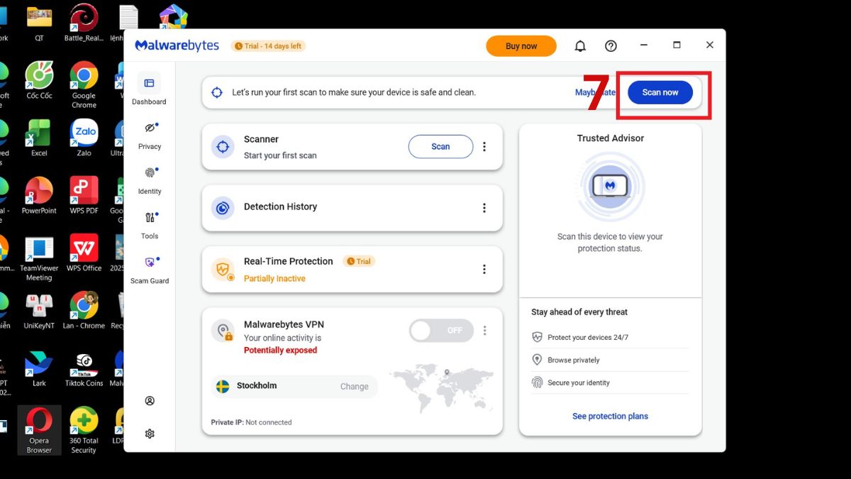 Quét và diệt Adware bằng phần mềm bảo mật trên Windows
