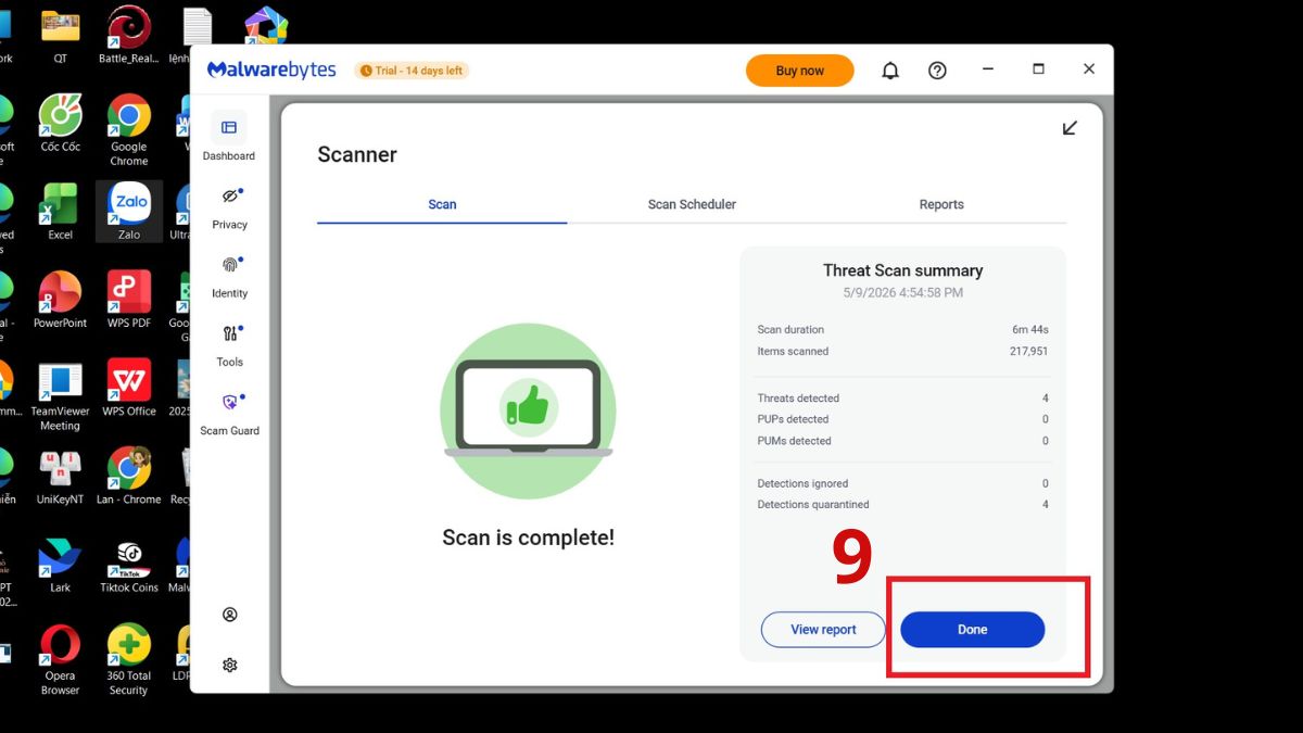 Quét và diệt Adware bằng phần mềm bảo mật trên Windows
