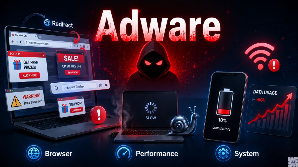 Dấu hiệu nhận biết thiết bị bị nhiễm Adware