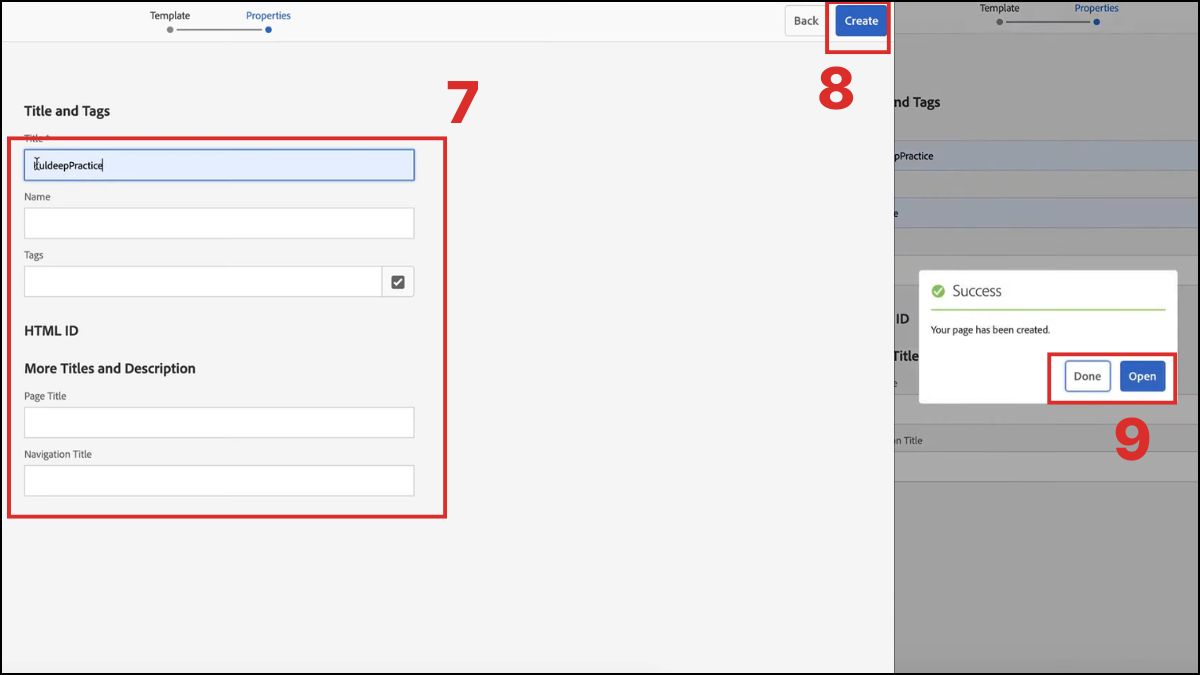 Nhập thông tin cho trang