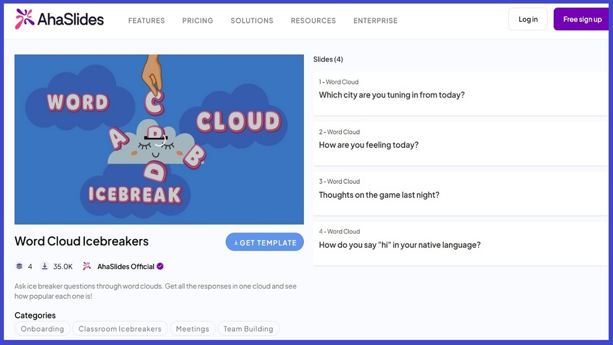 Các tính năng chính của phần mềm AhaSlides