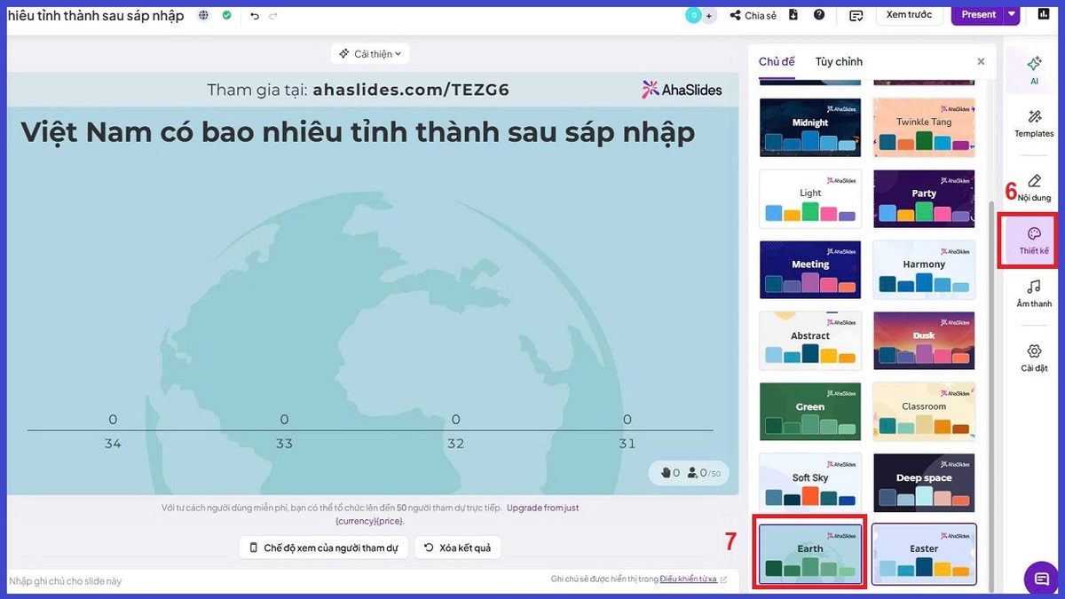 Cách sử dụng AhaSlides để tạo bài thuyết trình