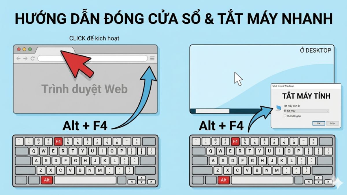 Cách sử dụng Alt + F4 trên Windows