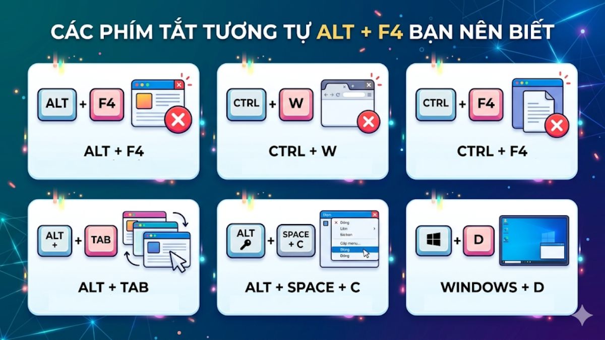 Các phím tắt tương tự Alt + F4 bạn nên biết 