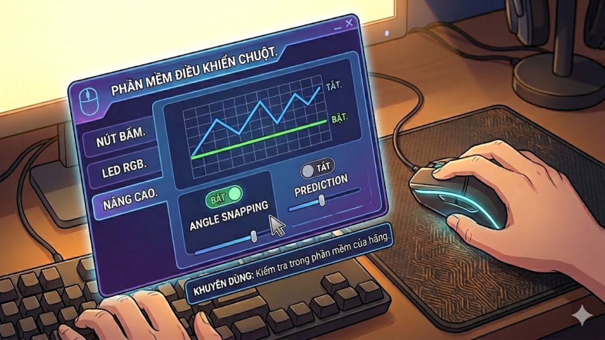 Kiểm tra Angle Snapping trong phần mềm chuột