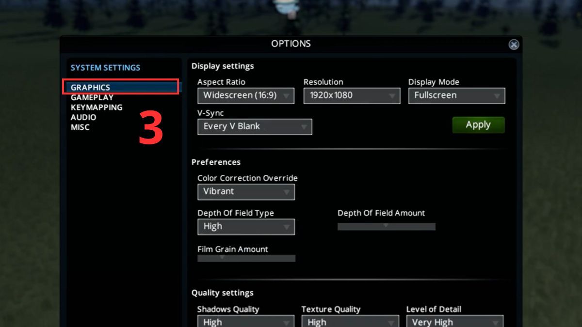 Hướng dẫn bật Anisotropic Filtering thông qua cài đặt trong game