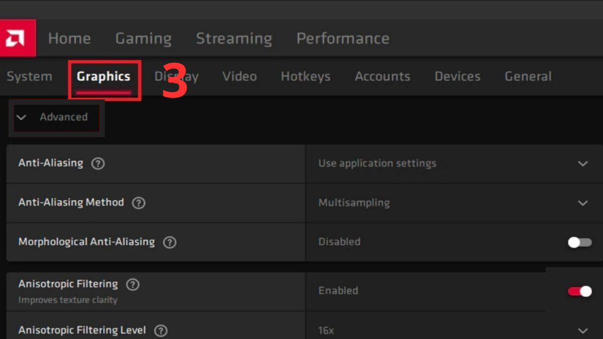 Bật Anisotropic Filtering trong AMD Radeon Software
