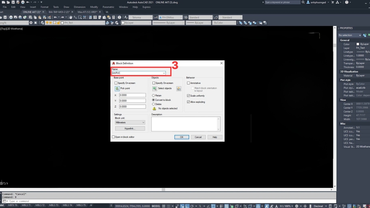 Thao tác bật Annotative trong CAD cho Block