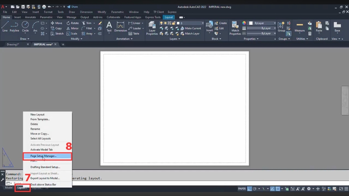 Thiết lập Layout