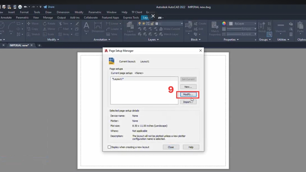 Cài đặt Layout cho đối tượng trong AutoCAD