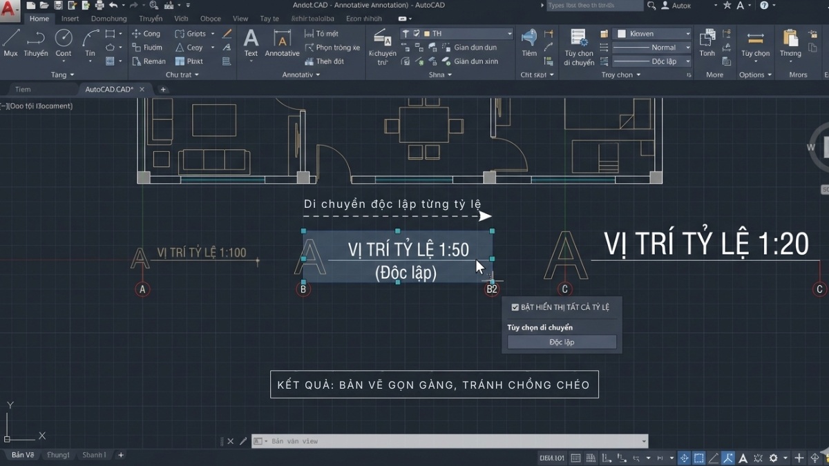 Cách chỉnh sửa và quản lý Annotative Object