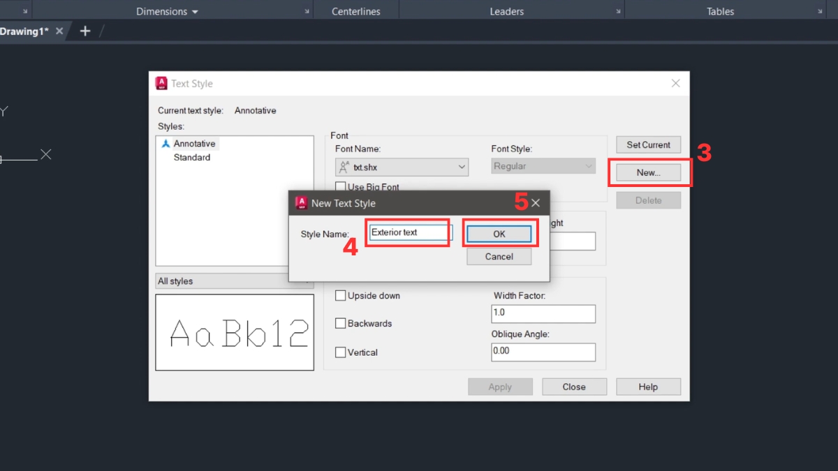 Cách bật Annotative trong CAD khi tạo Text