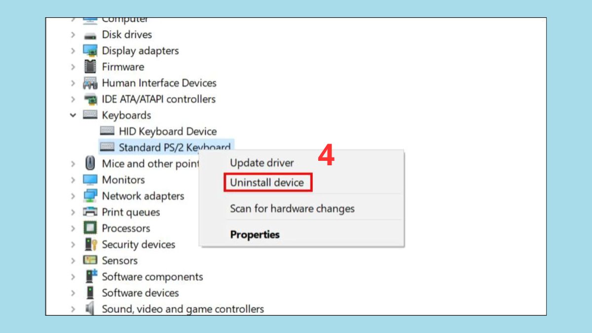 Cập nhật hoặc cài lại driver bàn phím