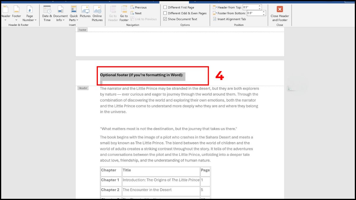 Bôi đen toàn bộ Header, Footer, Textbox