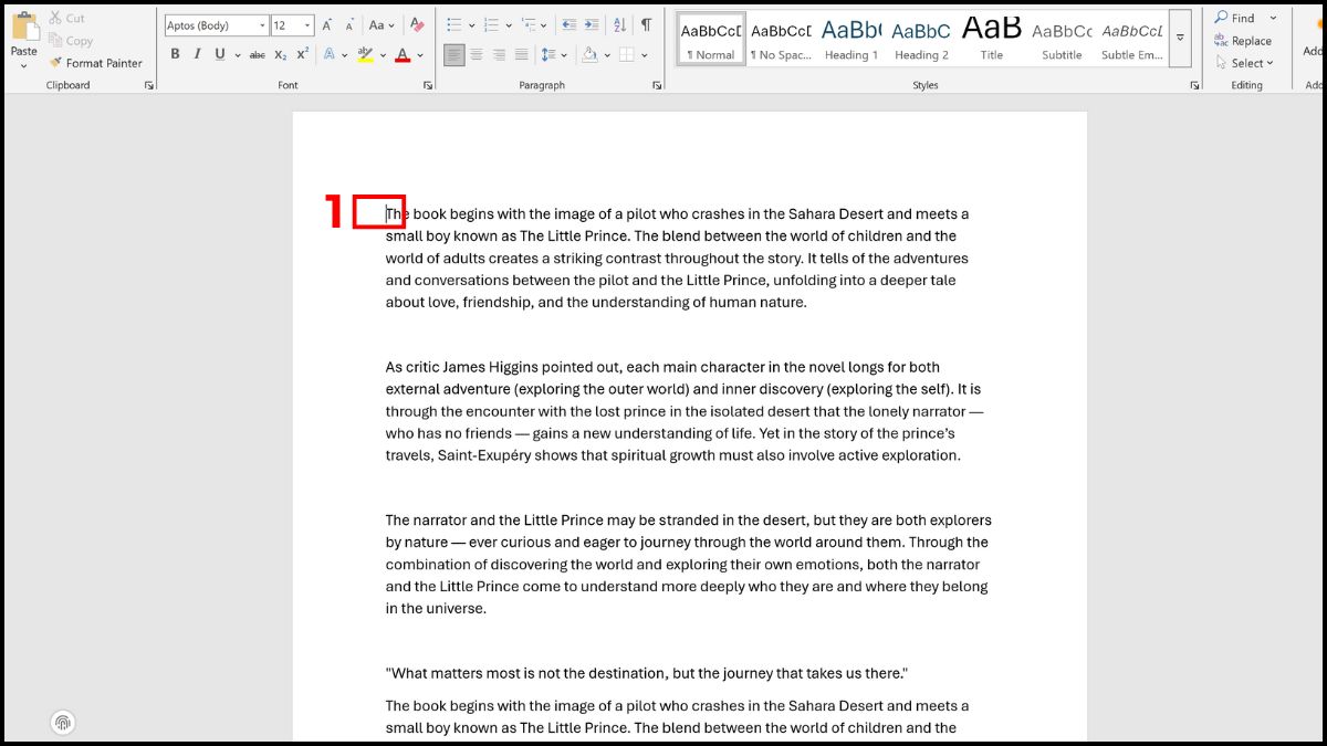 Cách bôi đen văn bản Word bằng phím Shift và chuột