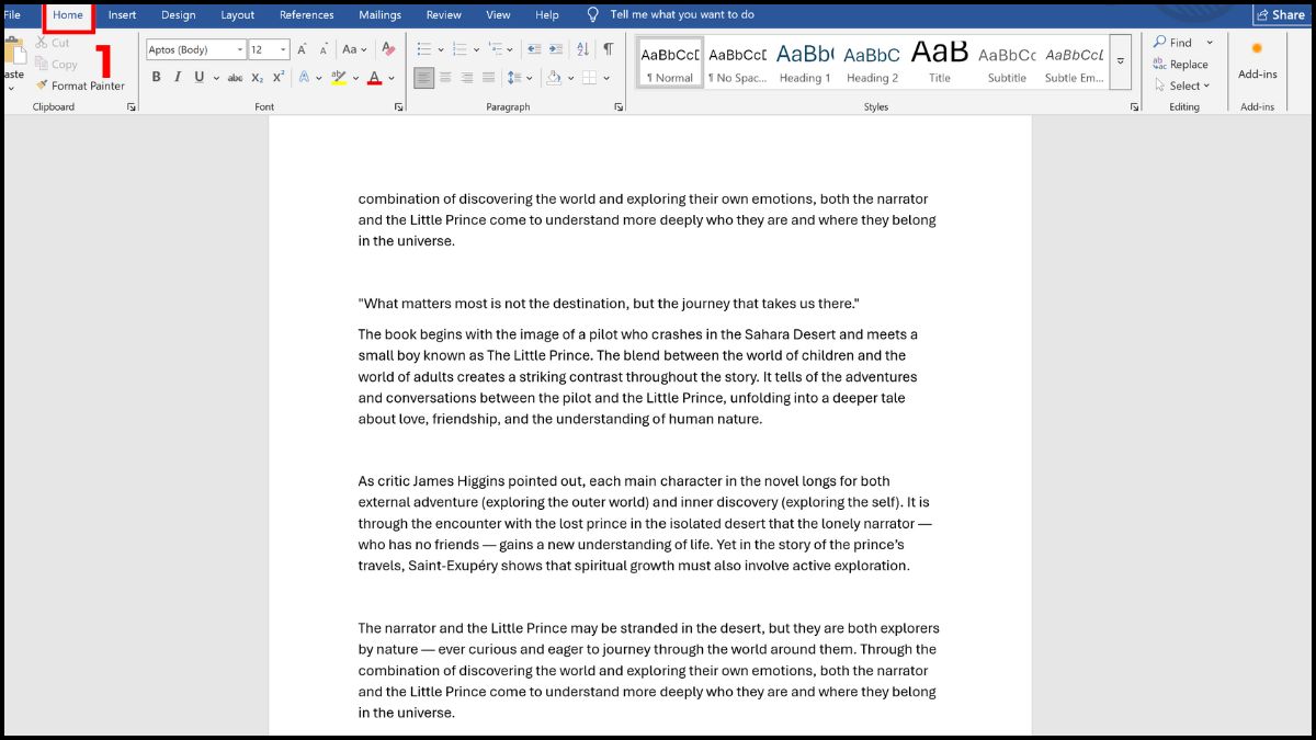 Sử dụng tính năng “Select” để bôi đen trong Word