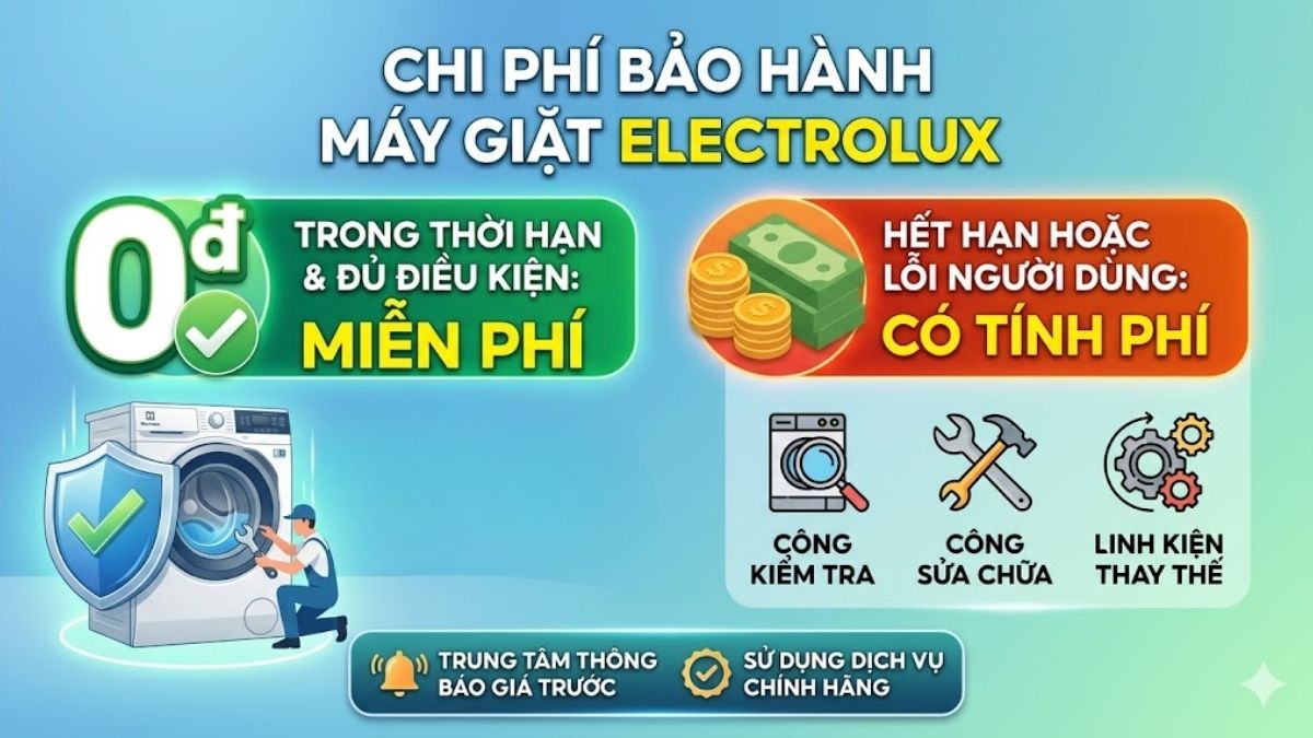 Chi phí bảo hành máy giặt Electrolux (nếu có)