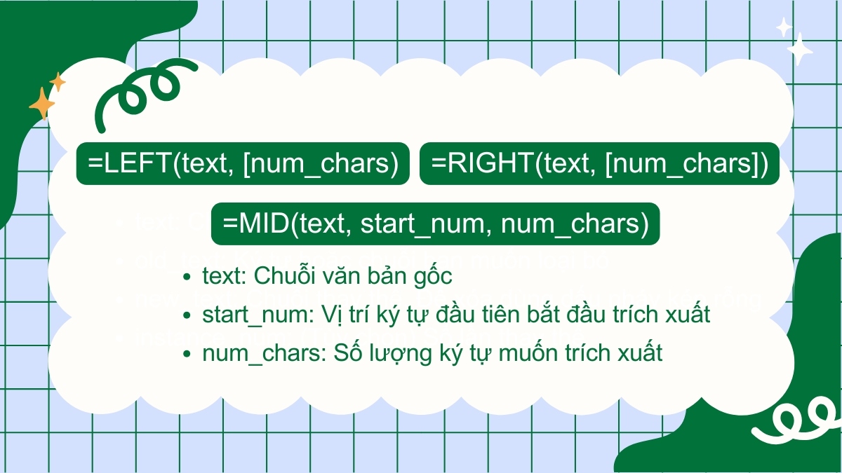Dùng hàm LEFT/RIGHT/MID kết hợp với hàm LEN để bỏ ký tự trong Excel