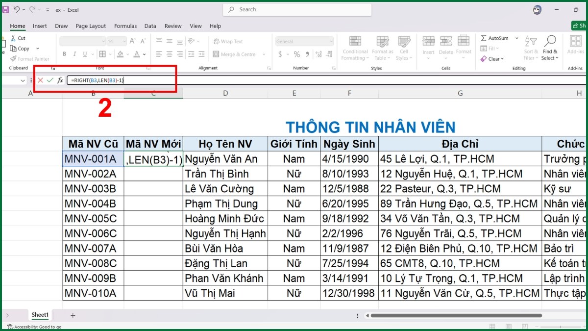 Dùng hàm LEFT/RIGHT/MID kết hợp với hàm LEN để bỏ ký tự trong Excel