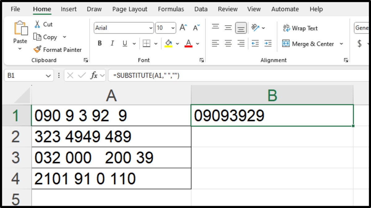 Lý do cần bỏ khoảng trắng trong Excel