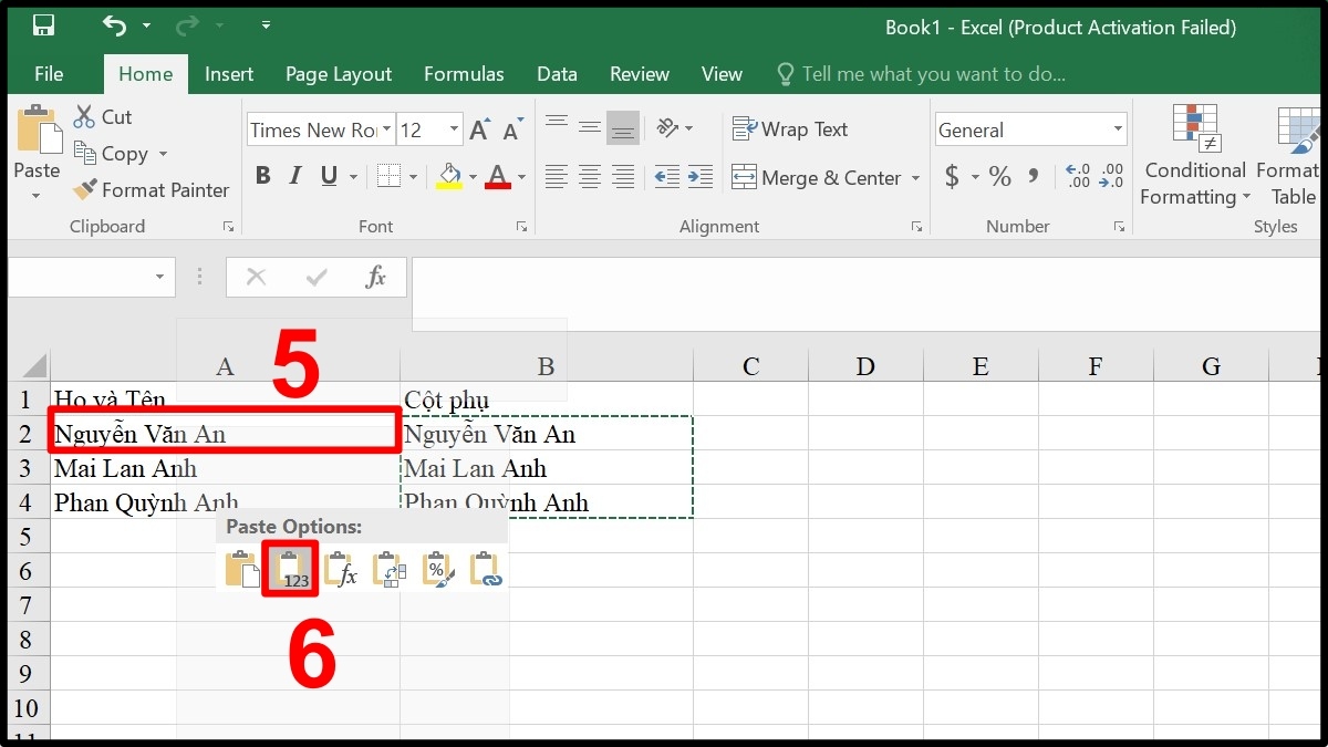 Sử dụng cú pháp hàm TRIM xóa khoảng trắng