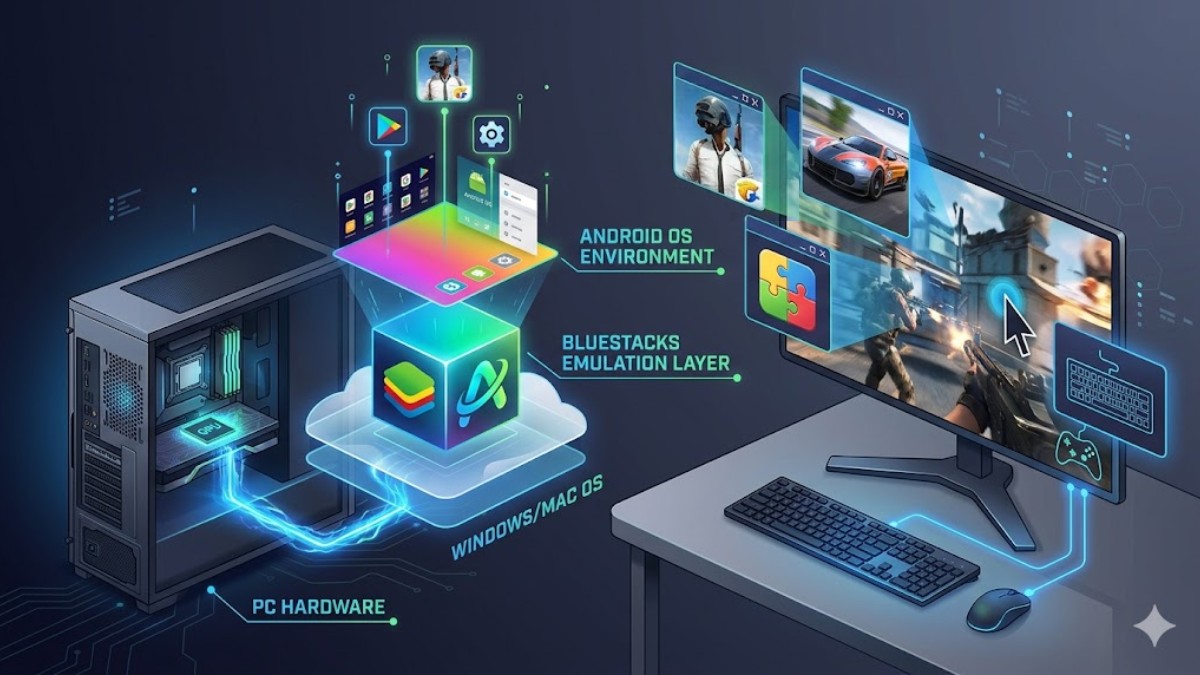Nguyên lý hoạt động của phần mềm giả lập BlueStacks