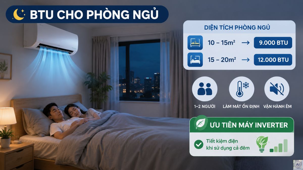 BTU cho phòng ngủ