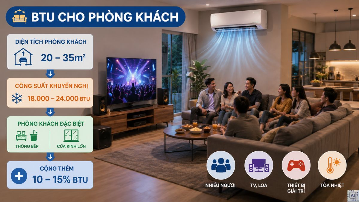 BTU cho phòng khách