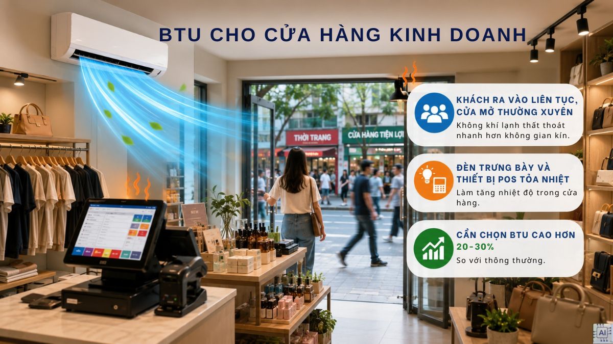 BTU cho cửa hàng kinh doanh