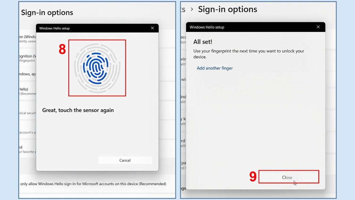 Cách cài vân tay laptop HP trên Windows 11