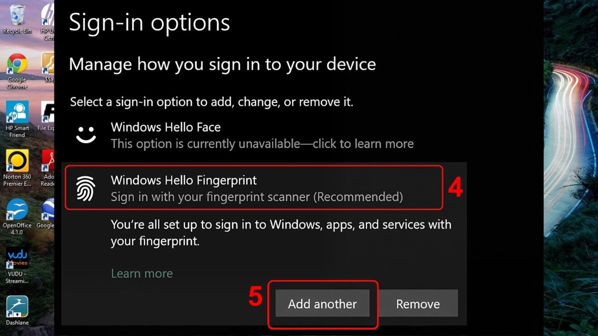 Cách thêm nhiều dấu vân tay cho cùng một tài khoản