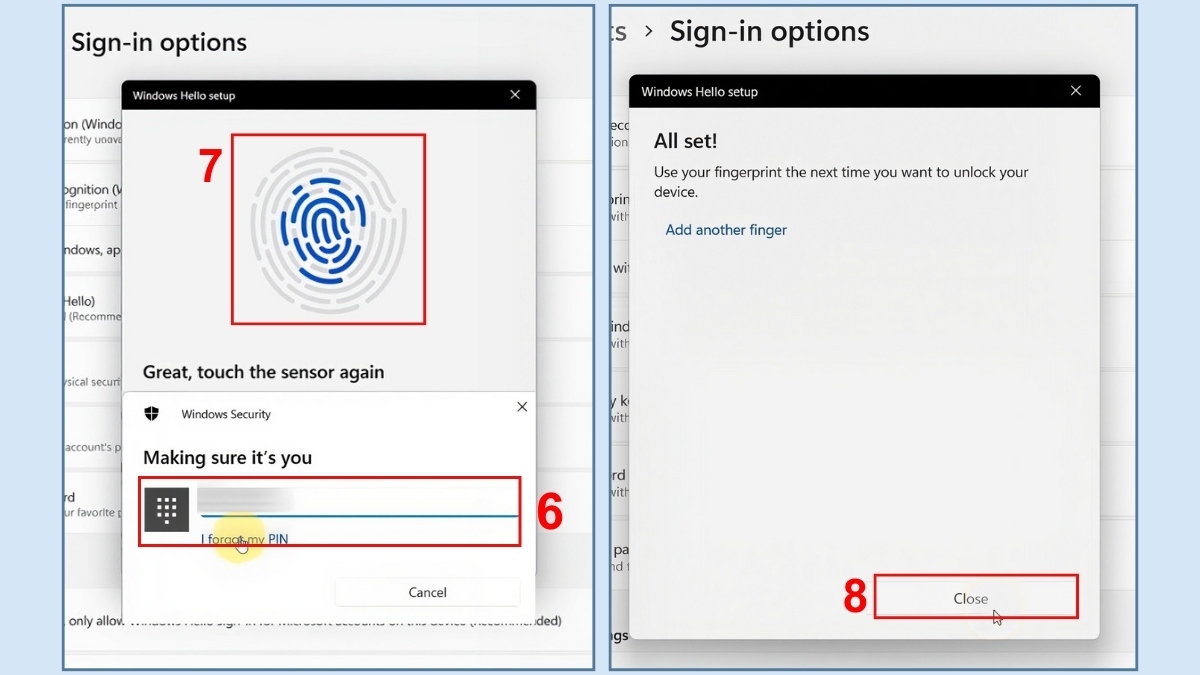 Cách thêm nhiều dấu vân tay cho cùng một tài khoản cho win 11